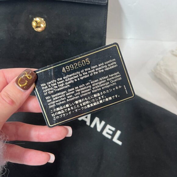 CHANEL Black Suede '96-'97 Gold Turn-Lock Mini Chain Strap Crossbody - Picture 10 of 11